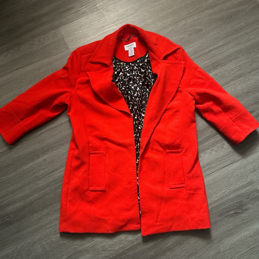 Carmen Marc Valvo Vibrant Red Blazer